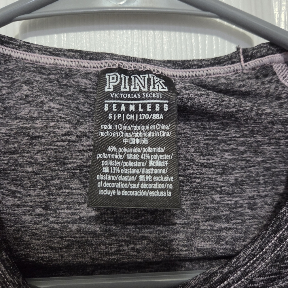 PINK Victorias Secret Seamless Crop Top Women's Sz Small Long Sleeve Activewear - Picture 4 of 9